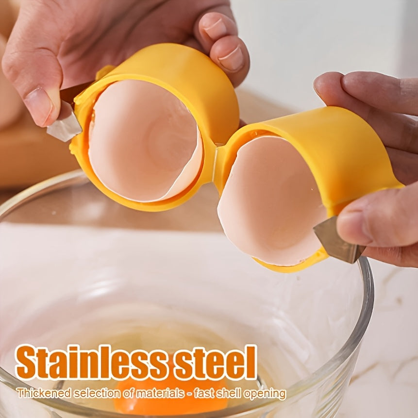 1pc Stainless Steel Egg Shell Separator - Quick Peel, Easy-Clean Kitchen Baking Tool, Yolk Divider for Christmas, Halloween, Thanksgiving