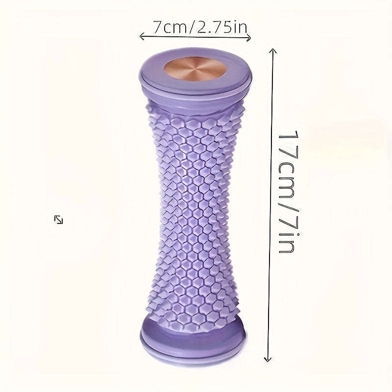 Purple Deep Tissue Foot Massage Roller with Textured Surface & Purple Massage Beads - for, Arch, and Muscle - Perfect for Feet, Legs, and Hands at Home, Yoga, or Fitness, Muscle Relaxation | Ergonomic Roller | Plastic Construction, Leg Massager