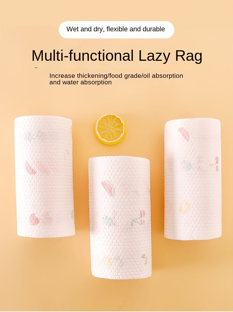 50/100/200/400pcs Disposable cleaning wipes - Non-woven PET fabric kitchen towels, random patterned, reusable household lazy cloth