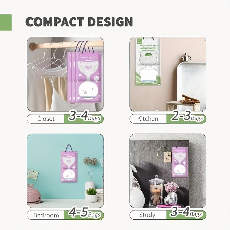 Bag Anti-mold Desiccant Hanging Bag Dehumidifying Bag Suitable for Wardrobe, Cabinet, Dormitory Dehumidification