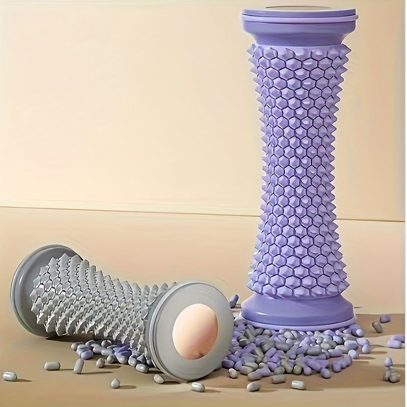 Purple Deep Tissue Foot Massage Roller with Textured Surface & Purple Massage Beads - for, Arch, and Muscle - Perfect for Feet, Legs, and Hands at Home, Yoga, or Fitness, Muscle Relaxation | Ergonomic Roller | Plastic Construction, Leg Massager