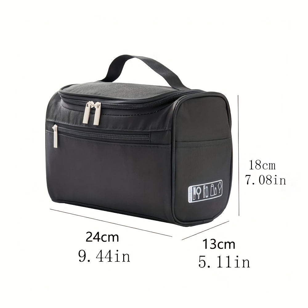 Large Capacity Travel Toiletry Bag - Multifunctional Cosmetic Organizer with Zipper for Men & Women, Durable Oxford Fabric