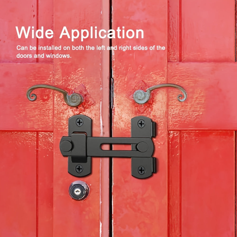 Set of 2 Stainless Steel Barn Door Locks - 180 Degree Flip And Slide Design, Durable for Pet Doors, Garages, Bathrooms, Windows, Outdoor Use, No Electricity Required, Commercial Grade, Home Security/ Security Enhancement, Suitable for Various Door Typ