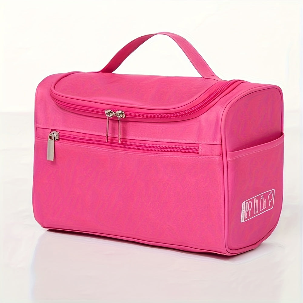 Large Capacity Travel Toiletry Bag - Multifunctional Cosmetic Organizer with Zipper for Men & Women, Durable Oxford Fabric