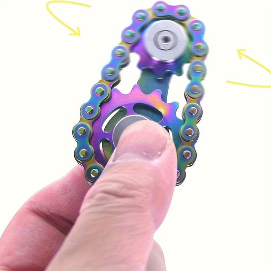 Finger Game With Rotating Gears Designed To Relieve Stress, Made Of Durable Stainless Steel With Smooth Bearings.