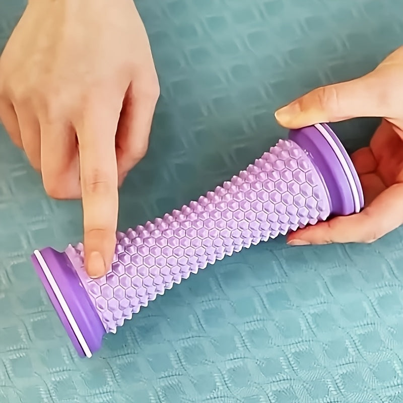 Purple Deep Tissue Foot Massage Roller with Textured Surface & Purple Massage Beads - for, Arch, and Muscle - Perfect for Feet, Legs, and Hands at Home, Yoga, or Fitness, Muscle Relaxation | Ergonomic Roller | Plastic Construction, Leg Massager
