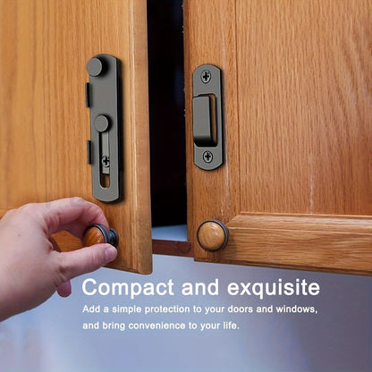 Set of 2 Stainless Steel Barn Door Locks - 180 Degree Flip And Slide Design, Durable for Pet Doors, Garages, Bathrooms, Windows, Outdoor Use, No Electricity Required, Commercial Grade, Home Security/ Security Enhancement, Suitable for Various Door Typ