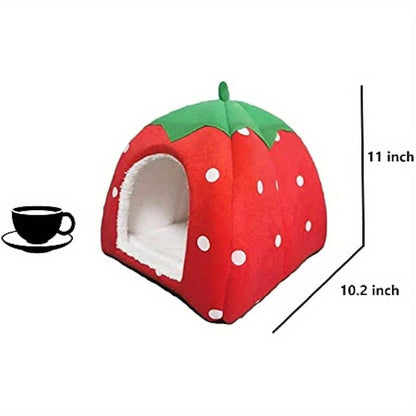 New Fashionable Strawberry Pet Bed for Small Animals - Guinea Pig Rabbit Bunny Hamster Kitten 10 inch