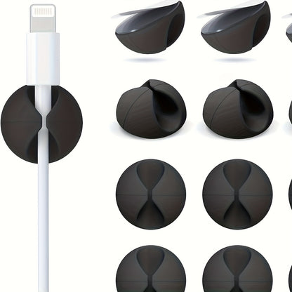 Pack of 10 Cable Clips Adhesive Wire and Cable Fixer, Wire Organizer for Desk, Cord Fixer, Bedside Table, Home and Office Adjustment Fixers, APPLE