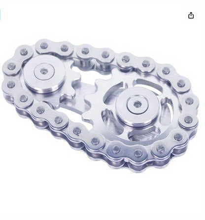 Finger Game With Rotating Gears Designed To Relieve Stress, Made Of Durable Stainless Steel With Smooth Bearings.
