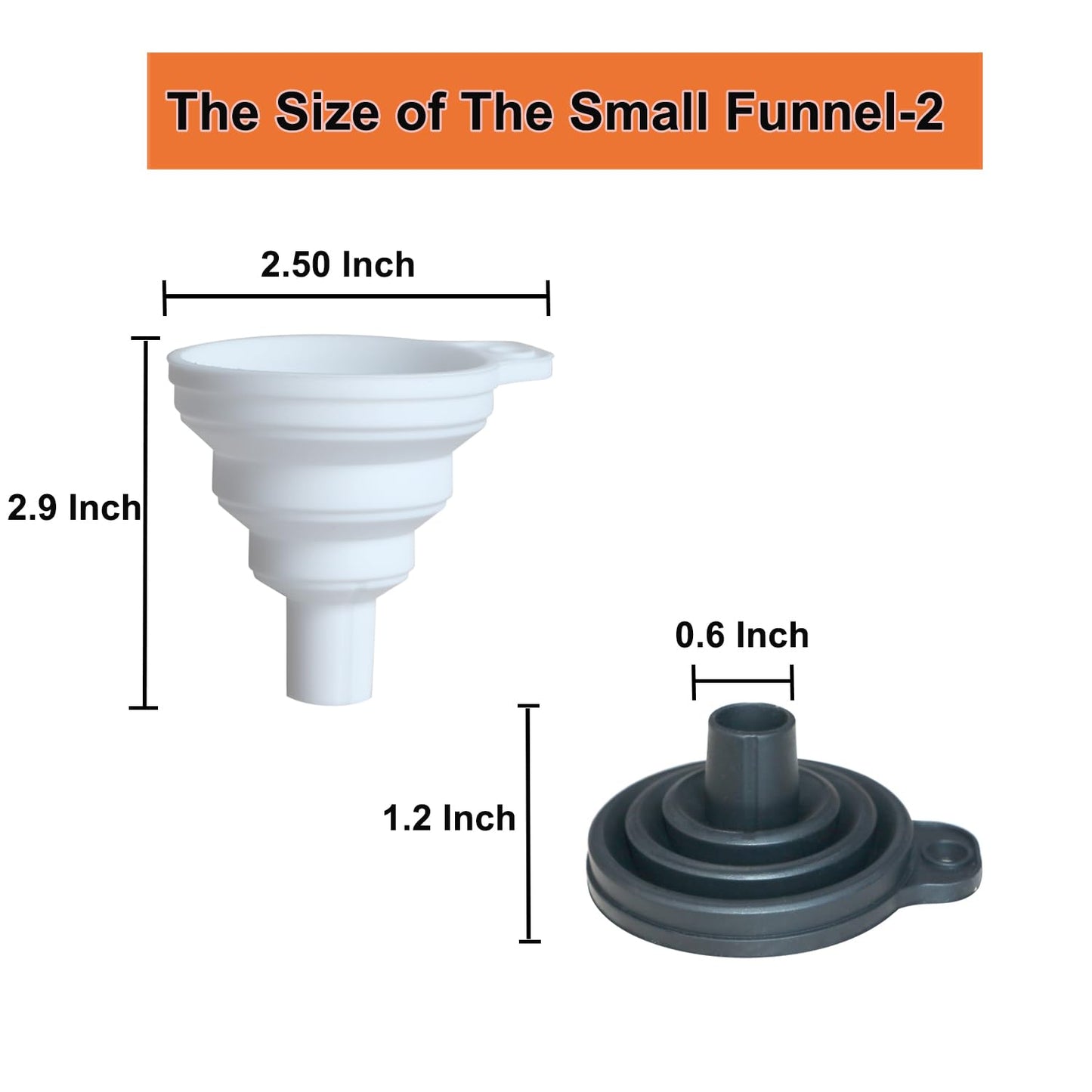 Kitchen Funnel Set 4 Pack, Small and Large, Kitchen Gadgets Accessories Foldable Silicone Collapsible Funnels for Filling Water Bottle Liquid Transfer Food Grade