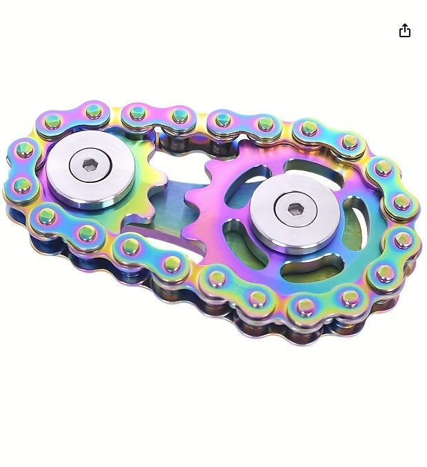 Finger Game With Rotating Gears Designed To Relieve Stress, Made Of Durable Stainless Steel With Smooth Bearings.