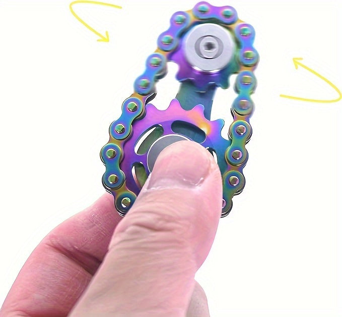 Finger Game With Rotating Gears Designed To Relieve Stress, Made Of Durable Stainless Steel With Smooth Bearings.