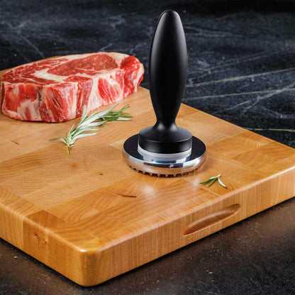 Reversible Meat Tenderizer and Pounder Dual Sided Meat Tenderizer Marinating Prep Tool, Mysterious Black