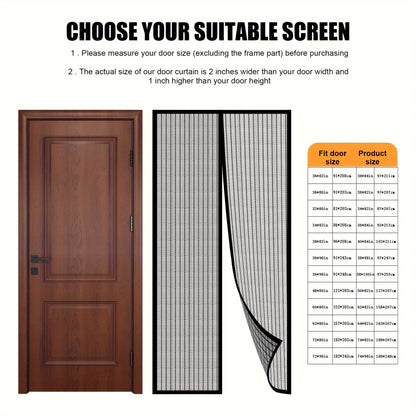 Magnetic Screen Door - Self Sealing, Heavy Duty, Hands Free Mesh Partition Keeps Bugs Out