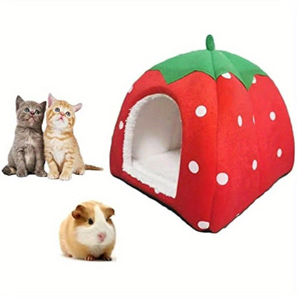 New Fashionable Strawberry Pet Bed for Small Animals - Guinea Pig Rabbit Bunny Hamster Kitten 10 inch
