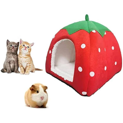 New Fashionable Strawberry Pet Bed for Small Animals - Guinea Pig Rabbit Bunny Hamster Kitten 10 inch